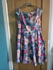 Hell Bunny Pink Floral Dress Size 20