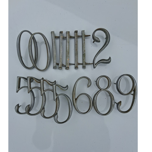 Vintage YALE Solid Brass Door Numbers - Satin Chrome - YOU PICK