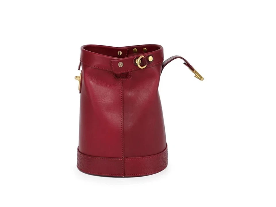 OLD TREND Doctor Bucket Bandolera Mujer Cuero Asa Superior + Bolso Antipolvo-Borgoña Foto 4 de 4