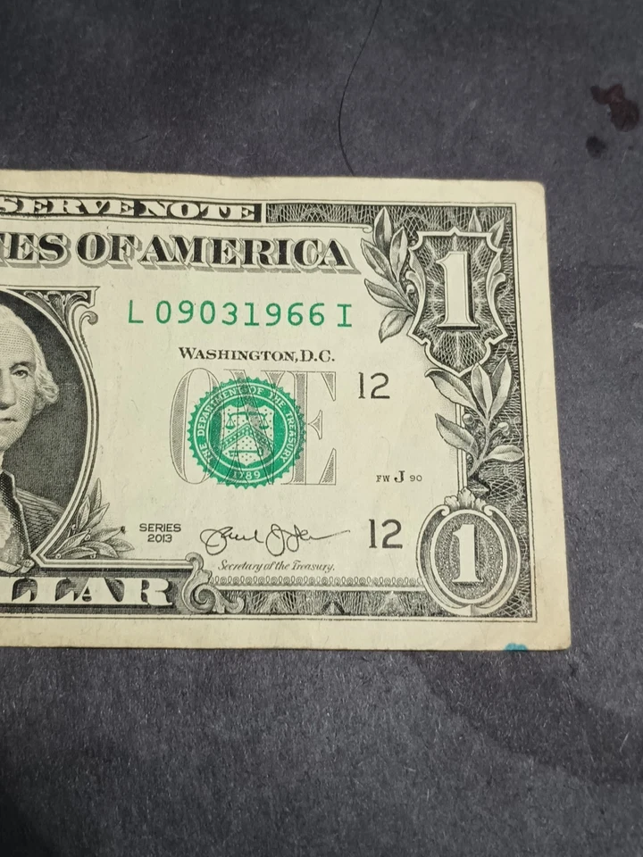 🎇2013 $1 L SAN FRANCISCO BEP TRUE BIRTHDAY NOTE SEPTEMBER 3 1966 (09031966I)🎉 - Image 4 of 4