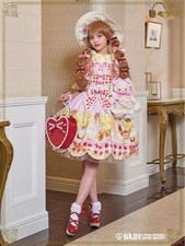 Preview of Baby The Stars Shine Bright JSK Bee Sweet Honey Pink Scallop Lace Lolita Dress