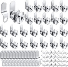 24 Sets 5/8'' Fits on 0.4'' Max Cabinet Locks with Key for Secure Drawer Mailbox