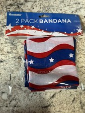 2 Pack USA PATRIOTIC BANDANAS