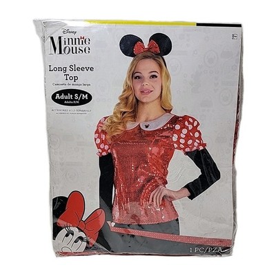 Disney Minnie Mouse Halloween Costume Long Sleeve Top Adult - Small/Medium - S/M