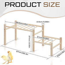 Chicken Perch Ladder for Coop  Brooder Pine Wood Chick Roosting Bars with 4 ...