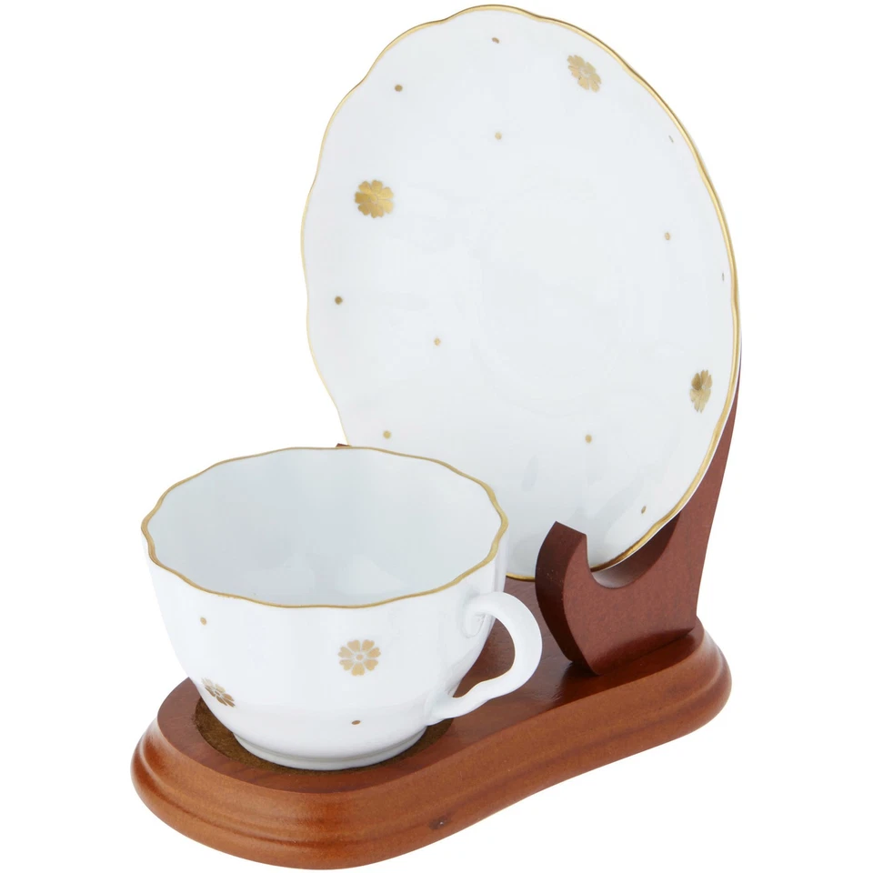 Bard's Platillo Elevado Nogal MDF Taza y Soporte para Platillo, 4" H x 4.25" W x 6" D Foto 3 de 4