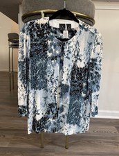 Alex Evenings Open Jacket One Closure Clip Long Sleeve Women's S