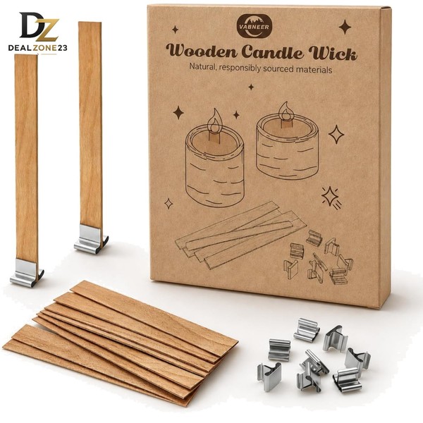 Kerzendocht Holz 50 StüCk FüR DIY Kerzen Herstellung NatüRliche Wachse-image