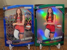 2025 Panini Prizm WNBA Kiki Iriafen VARIATION Blue Velocity RC + Green Prizm RC