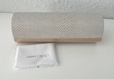 JIMMY CHOO BEIGE TAN SNAKESKIN AUTHENTIC EYEGLASSES SUNGLASSES CASE W/CLOTH NEW