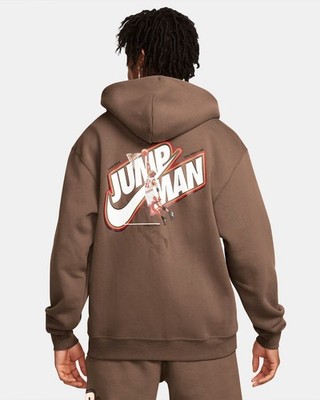 Air Jordan Jumpman Fleece Full Zip Hoodie Brown Mens Large | eBay