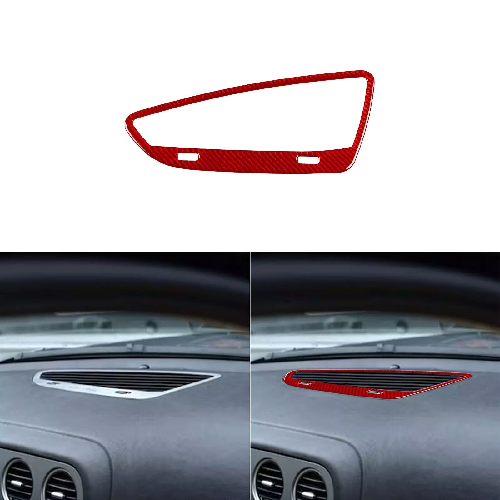 Red Carbon Fiber Central Air Vent Outlet Cover Trim For Alfa Romeo 159 2004-2011