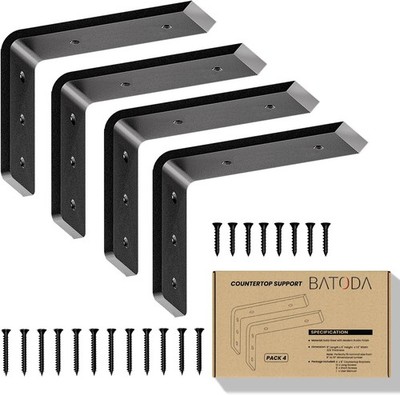 8  Countertop Support Steel Brackets (4 PCS) for Large Granite - Heavy Duty L...