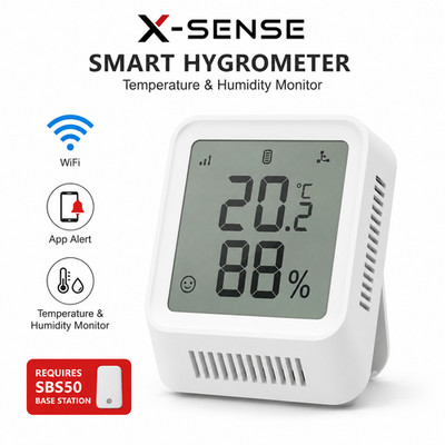 X-Sense Smart Thermometer Hygrometer WiFi Temperature Humidity Monitor App Alert