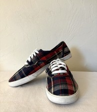 Mossimo Supply Co Mujer Zapatillas Informales A Cuadros Multicolor Lona Con Cordones Talla 7