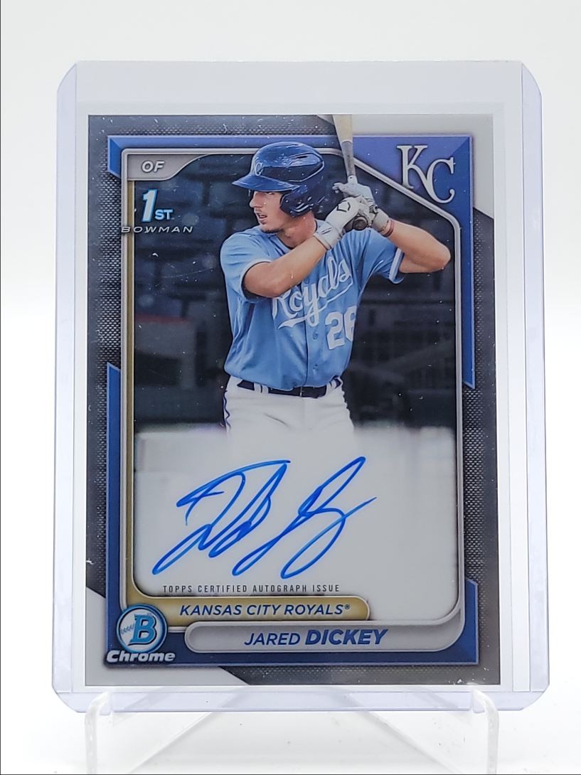 JARED DICKEY 2024 BOWMAN CHROME 1ST AUTOGRAPH BASE ROYALS AUTO Q6027