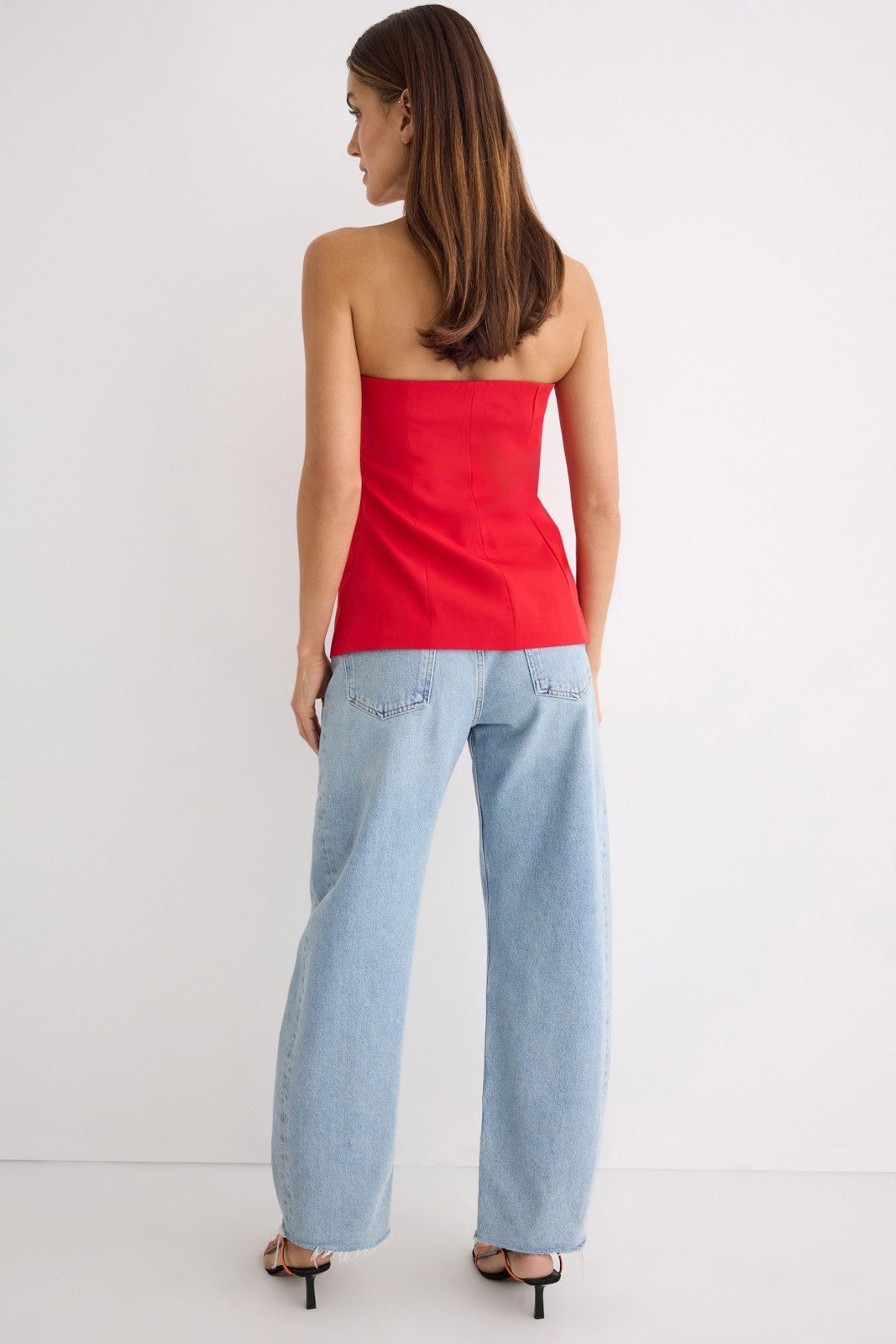 Endless Rose Red Strapless Buttoned Long Top Size… - image 4