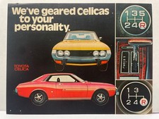 Toyota Celica Vintage Postcard 1974 GT ST Manual Auto Black Red Yellow