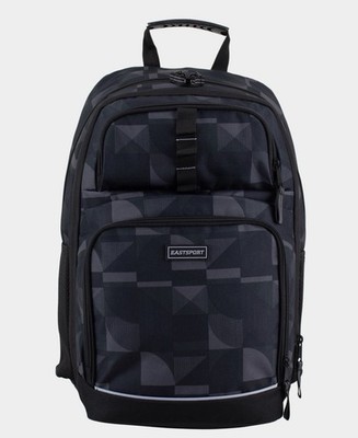 Eastsport Unisex Pro 19'' Backpack Expandable Recycled Studio Geo Black Gray