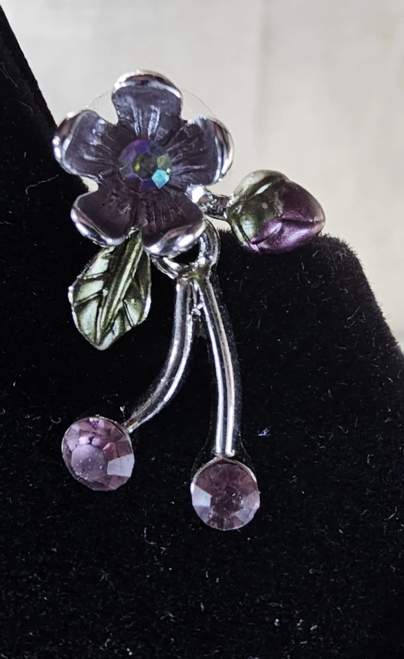 Collar y Pendientes Babero Floral Mujer Esmalte Cristal Mariposa Ladybug NUEVO Foto 3 de 4