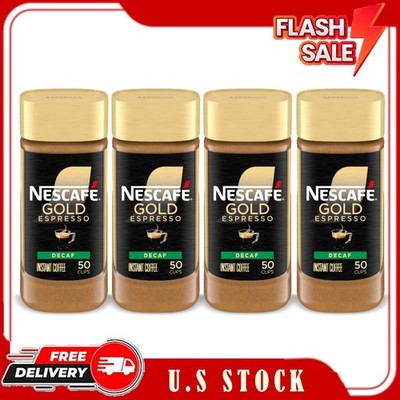 4 Pack NESCAFÉ Gold Decaf Espresso Instant Coffee, 3.17 oz