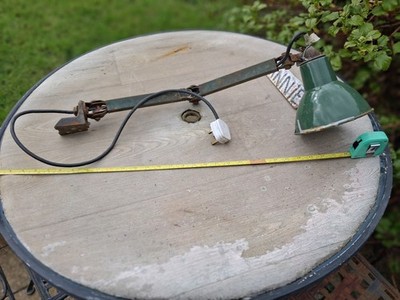 Frühe Vintage Mek Elek Industrieingenieure Maschinist Wand Schreibtischlampe Anglepoise