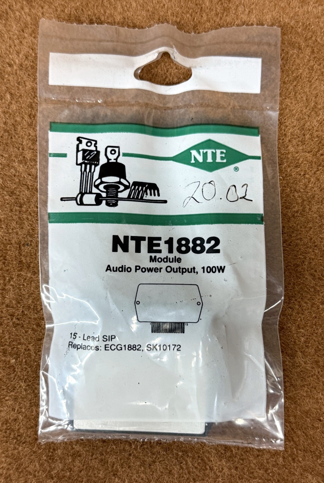 NOS NEW NTE Electronics NTE1882 IC, Audio Power Output Module 100W ...