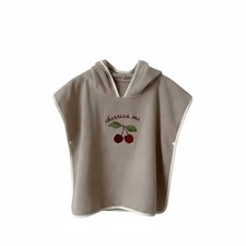 Hooded Bath Towel Poncho for Children, Cartoon Design, Absorbent, Bathrobe