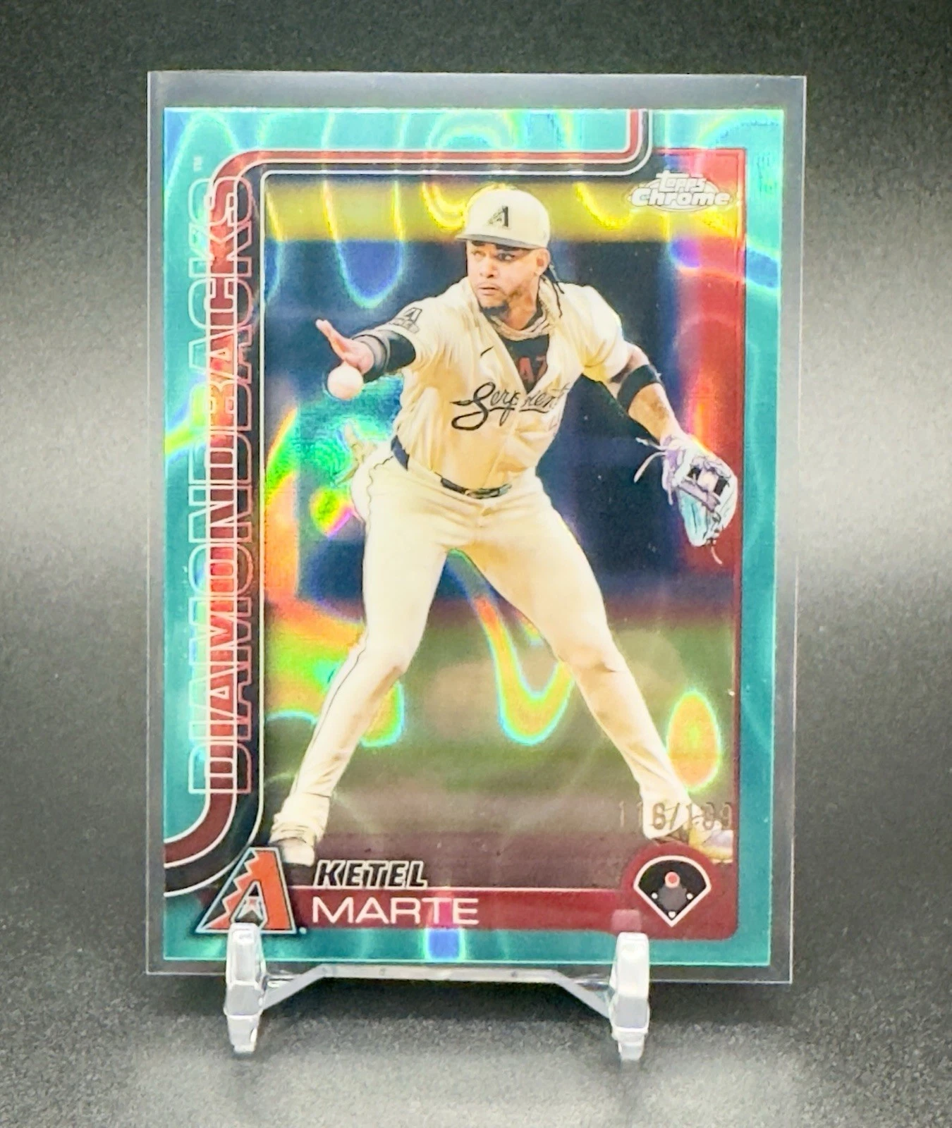 2025 Topps Chrome Ketel Marte Aqua /199 - Diamondbacks
