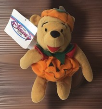 Disney Store Mini Beanbag Pumpkin Pooh 8  Plush Halloween Fall Winnie Pooh