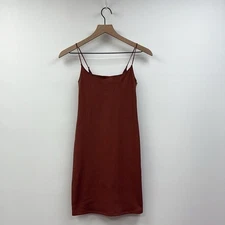 Abercrombie & Fitch Ribbed Knit Soft A&F Scoop Bodycon Tank Dress Brown Small