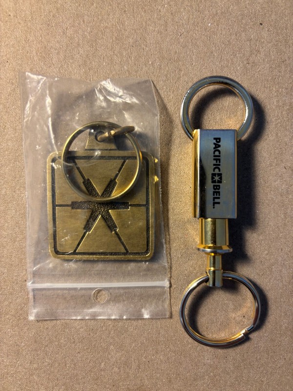 Telephone Company Pacific Bell Key Rings