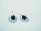 QVC Steel By Design Stainless Steel Oval Dangle Onyx Prism Earrings $99 New Box — photo 3