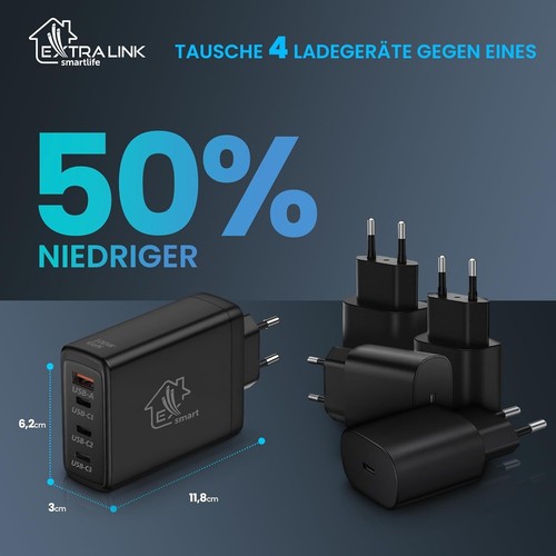 Ładowarka 100W Szybka ładowarka Multi port USB 3X USB C USB A Adapter Zasilacz - Zdjęcie 5 z 6
