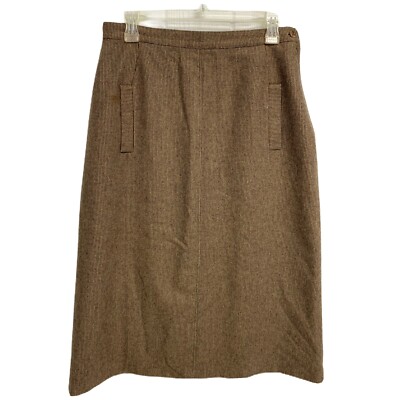 Vintage Wetherall Brown Pencil Midi Skirt Size 12