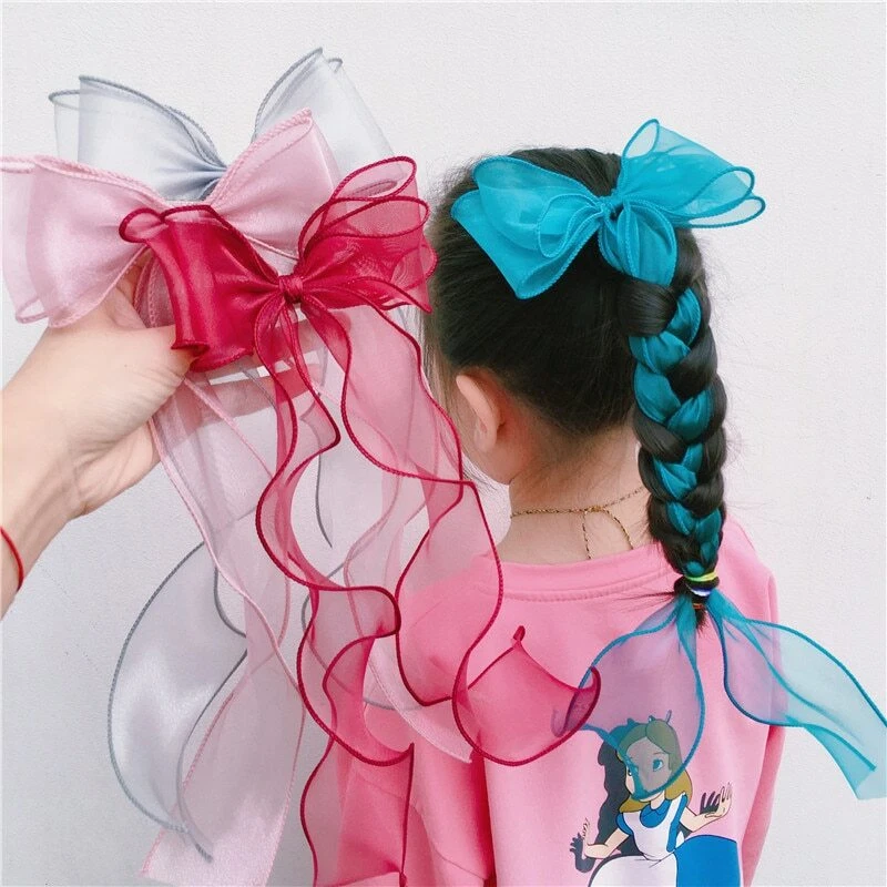 Cute Ribbon Lace Bow Hair Clips Girls Barrettes Hairpins Kids Hair