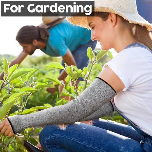 6 Pairs Level 5 Cut Resistant Sleeves with Thumb Hole 18 Inches Arm Protectio... - Picture 6 of 8