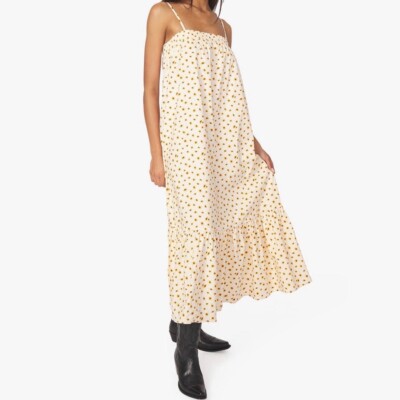 knee length dresses for ladies Petal and Pup Women's Annette Puff Sleeve Shirred Midi Dress main image 1