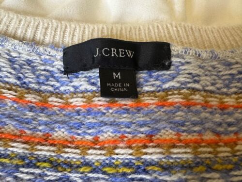 J.Crew Fair Isle Pullover Weste Mehrfarbig Strick Damen M Lammwolle Luxus Schrank - Bild 3 von 9