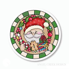 Whimsical Santa Labels Christmas Scrapbook Stickers Santa Claus Envelope Seals
