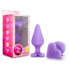 Blush Play With Me 3.5" Silicone Satin Smooth Heart  Anal Butt Plug Sex Toy