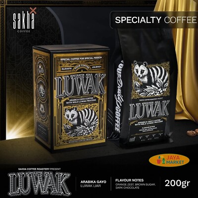 200g Luwak Coffee Arabica Gayo Wild Civet Beans - Premium Specialty