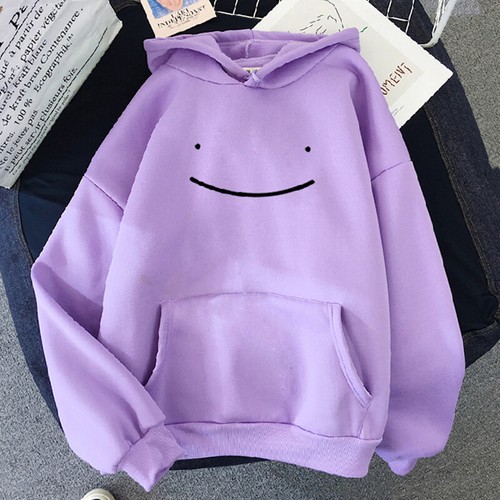 Women Hooded Sweatshirts Long Sleeve Hoodies Casual Fake Smile Print Ladies - Picture 24 of 34
