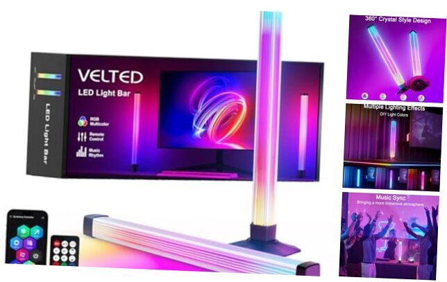 Crystal RGB Light Bar, Music Sync RGB IC LED Lights Crystal Lighting Effects