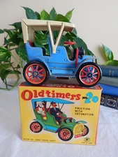 VTG Trademark Modern Toys Old-Timers No. 20 Japan 1950's Blue Car WORKS - w/Box