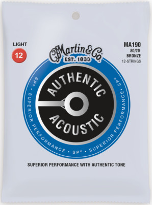 Martin 12 Saiten Authentic Acoustic SP 12-54 80/20 Bronze Akustikgitarrensaite