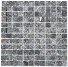 Mosaïque carreau marbre Pierre Naturel noir Nero antique 36-0306-A_b | 1 plaque