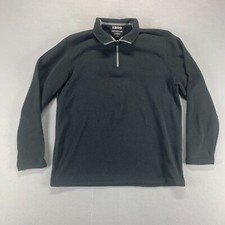 Izod Sweater Mens Large Gray Quarter Zip Long Sleeve Knit Advantage Performance