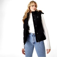 Jack Wills Willow Heritage Puffer Gilet Black Size Uk 10