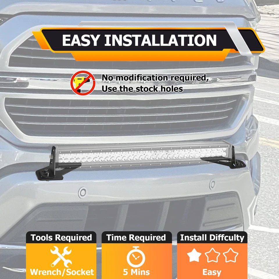 2024 Bumper 30-35" Straight LED Light Bar Mount Bracket For Ford F-150 F150 2024 - Image 4 of 4